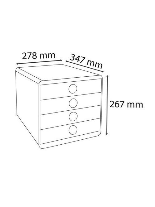 EXACOMPTA Irattároló, műanyag, 4 fiókos, EXACOMPTA "Pop-Box", fehér