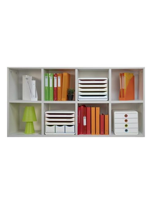 EXACOMPTA Irattároló, műanyag, 4 fiókos, EXACOMPTA "Pop-Box", fehér