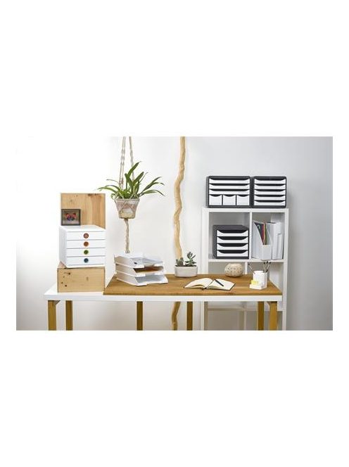 EXACOMPTA Irattároló, műanyag, 4 fiókos, EXACOMPTA "Pop-Box", fehér