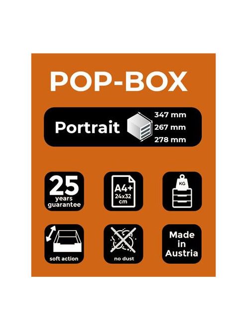 EXACOMPTA Irattároló, műanyag, 4 fiókos, EXACOMPTA "Pop-Box", fehér