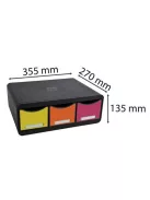 EXACOMPTA Irattároló, műanyag, 3 fiókos, EXACOMPTA "Iderama® "Toolbox", fekete