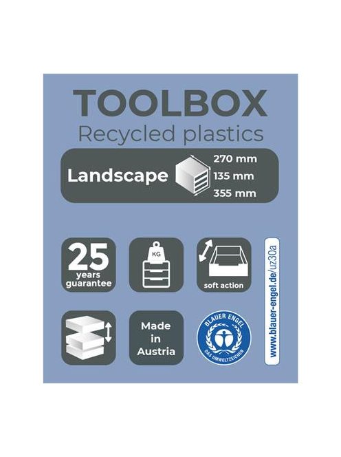 EXACOMPTA Irattároló, műanyag, 3 fiókos, EXACOMPTA "Iderama® "Toolbox", fekete