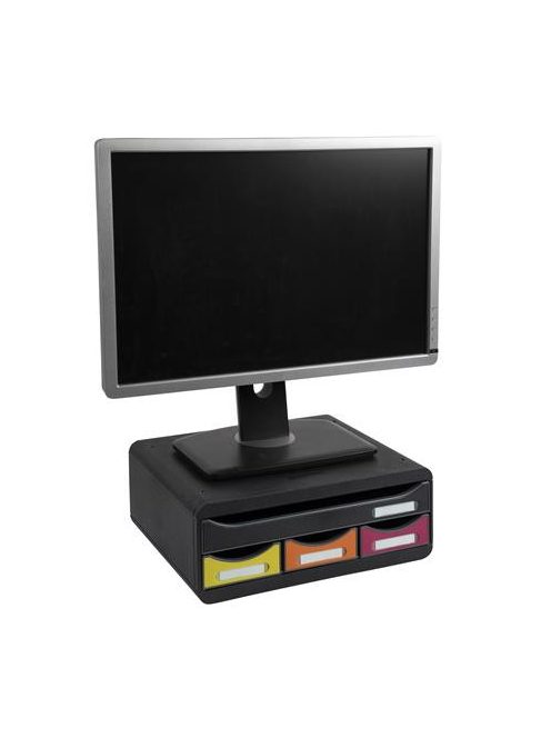 EXACOMPTA Irattároló, műanyag, 4 fiókos, EXACOMPTA "Iderama®", fekete