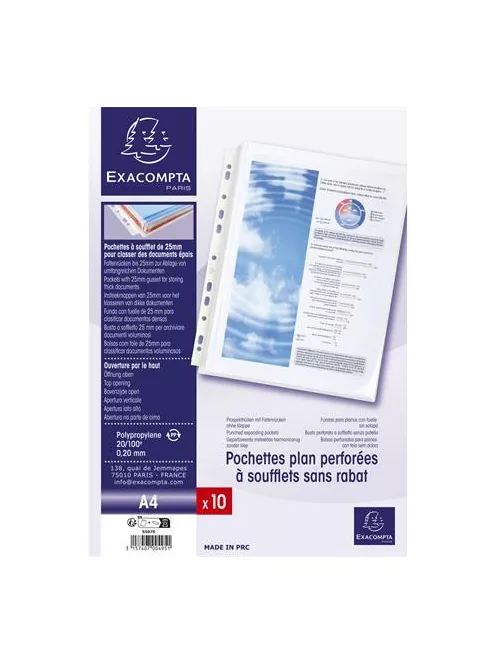 EXACOMPTA Katalógustartó genotherm, lefűzhető, A4, PP, EXACOMPTA