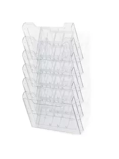   EXACOMPTA Katalógustartó, fali, A4, fekvő, 6 rekeszes, EXACOMPTA "Office", áttetsző