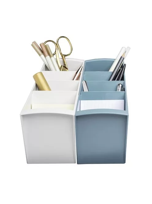 EXACOMPTA Asztali rendező, multifunkciós, 4 rekeszes, 8x23x11 cm, EXACOMPTA "Autentik", fehér