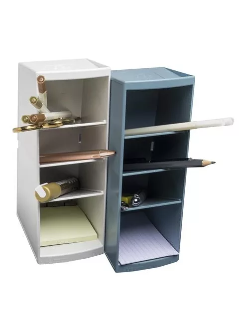 EXACOMPTA Asztali rendező, multifunkciós, 4 rekeszes, 8x23x11 cm, EXACOMPTA "Autentik", fehér