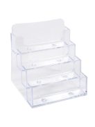 EXACOMPTA Névjegykártya tartó, asztali, 4 rekesz, EXACOMPTA "Office", áttetsző