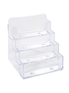   EXACOMPTA Névjegykártya tartó, asztali, 4 rekesz, EXACOMPTA "Office", áttetsző