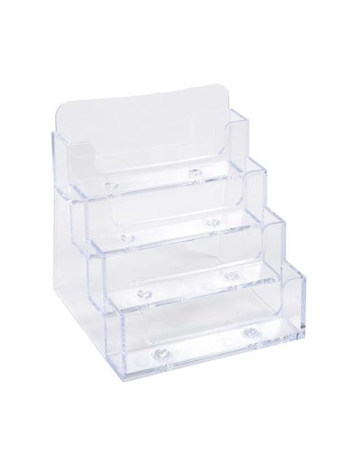 EXACOMPTA Névjegykártya tartó, asztali, 4 rekesz, EXACOMPTA "Office", áttetsző