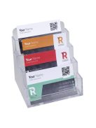 EXACOMPTA Névjegykártya tartó, asztali, 4 rekesz, EXACOMPTA "Office", áttetsző