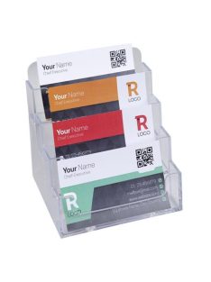   EXACOMPTA Névjegykártya tartó, asztali, 4 rekesz, EXACOMPTA "Office", áttetsző