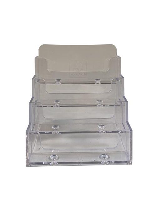 EXACOMPTA Névjegykártya tartó, asztali, 4 rekesz, EXACOMPTA "Office", áttetsző