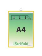 Függő bemutatótábla A4, álló, sárga, felül nyitott, 5 db - 5 db