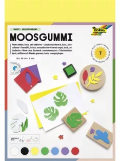   FOLIA Moosgumi, öntapadó, 20x29 cm, 7 lap, FOLIA "Basic", 7 különböző szín