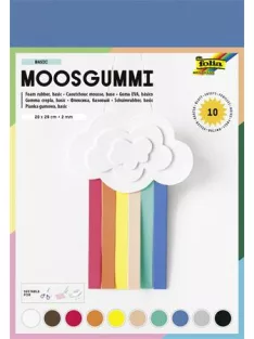   FOLIA Moosgumi, 20x29 cm, 10 lap, FOLIA "Basic", 10 különböző szín