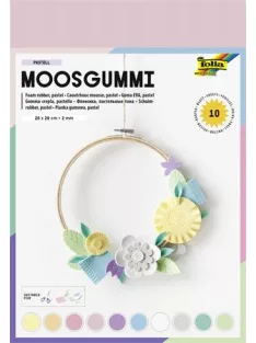   FOLIA Moosgumi, 20x29 cm, 10 lap, FOLIA "Pastel", 10 különböző pasztel szín