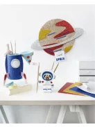 FOLIA Moosgumi, öntapadó, csillámos, 20x29 cm, 5 lap, FOLIA "Basic", 5 különböző szín