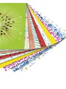 FOLIA Origami papír, 15x15 cm, 80 g, 50 lap, FOLIA "Tropical", 10 különböző minta