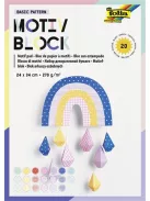 FOLIA Dekorkarton, 2 oldalas, 24x34 cm, 270 g, 20 lap, FOLIA "Basic Rainbow", 20 különböző minta