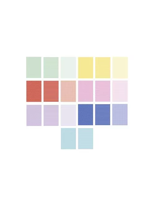 FOLIA Dekorkarton, 2 oldalas, 24x34 cm, 270 g, 20 lap, FOLIA "Basic Rainbow", 20 különböző minta