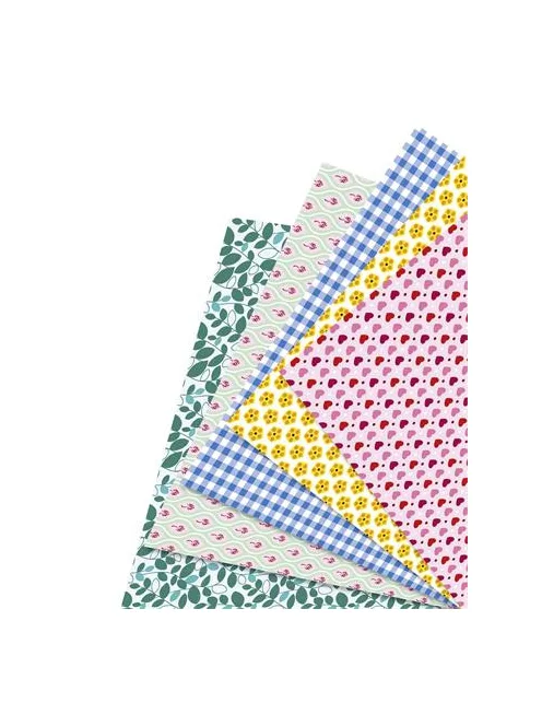 FOLIA Origami papír, 15x15 cm, 80 g, 50 lap, FOLIA "Sweet", 5 különböző minta
