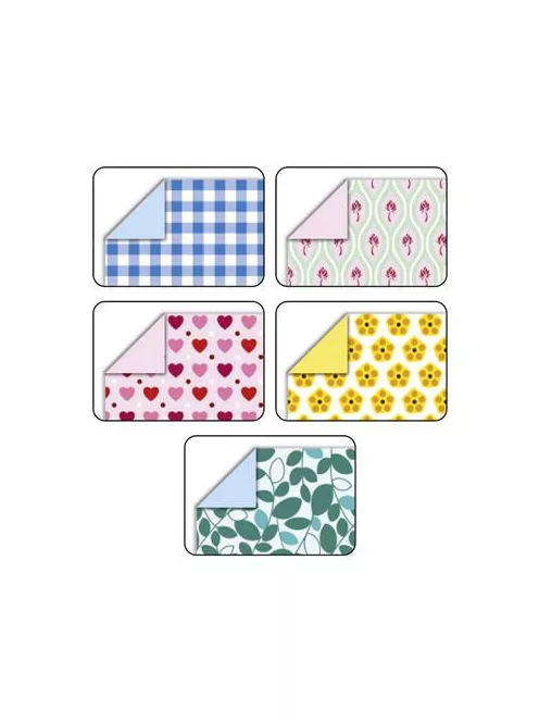 FOLIA Origami papír, 15x15 cm, 80 g, 50 lap, FOLIA "Sweet", 5 különböző minta