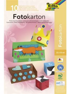   FOLIA Dekorkarton, 2 oldalas, 22x33 cm, 300 g, 10 lap, FOLIA, vegyes színek