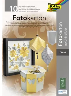   FOLIA Dekorkarton tömb, A4, 300 g, 10 lap, FOLIA, arany-ezüst