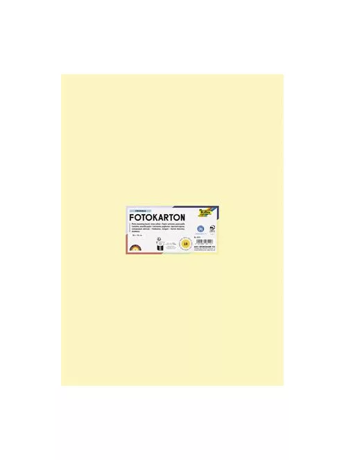 FOLIA Dekorkarton, 2 oldalas, 50x70 cm, 300 g, 10 lap, FOLIA, szalmasárga