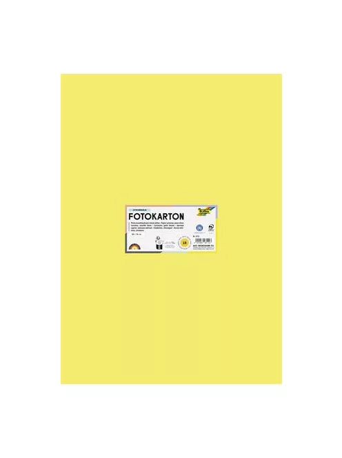 FOLIA Dekorkarton, 2 oldalas, 50x70 cm, 300 g, 10 lap, FOLIA, citromsárga