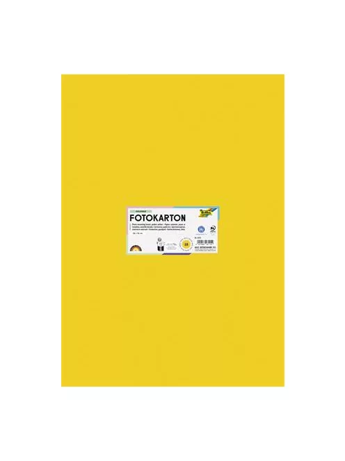 FOLIA Dekorkarton, 2 oldalas, 50x70 cm, 300 g, 10 lap, FOLIA, aranysárga