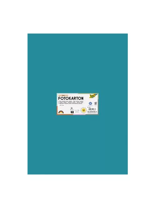 FOLIA Dekorkarton, 2 oldalas, 50x70 cm, 300 g, 10 lap, FOLIA, türkiz