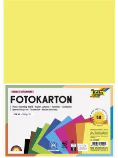   FOLIA Dekorkarton, 2 oldalas, A4, 300 g, 10x5 lap, FOLIA, vegyes színek
