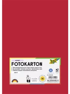   FOLIA Dekorkarton, 2 oldalas, A4, 300 g, 50 lap, FOLIA, tűzpiros