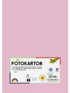   FOLIA Dekorkarton, 2 oldalas, A4, 300 g, 50 lap, FOLIA, halvány rózsaszín