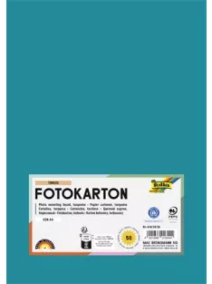   FOLIA Dekorkarton, 2 oldalas, A4, 300 g, 50 lap, FOLIA, türkiz