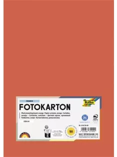   FOLIA Dekorkarton, 2 oldalas, A4, 300 g, 50 lap, FOLIA, narancs