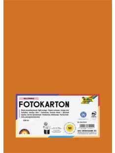   FOLIA Dekorkarton, 2 oldalas, A4, 300 g, 50 lap, FOLIA, világosnarancs
