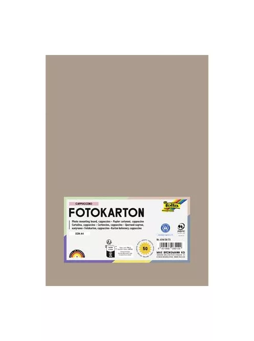 FOLIA Dekorkarton, 2 oldalas, A4, 300 g, 50 lap, FOLIA, cappuccino
