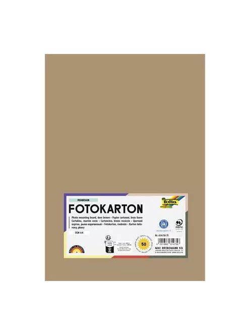 FOLIA Dekorkarton, 2 oldalas, A4, 300 g, 50 lap, FOLIA, őzbarna