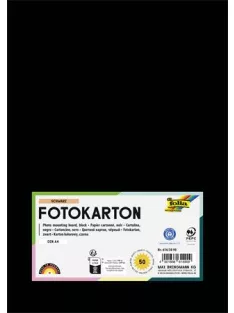   FOLIA Dekorkarton, 2 oldalas, A4, 300 g, 50 lap, FOLIA, fekete