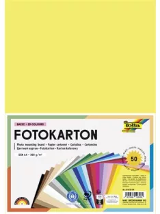   FOLIA Dekorkarton, 2 oldalas, A4, 300 g, 25x2 lap, FOLIA, vegyes színek