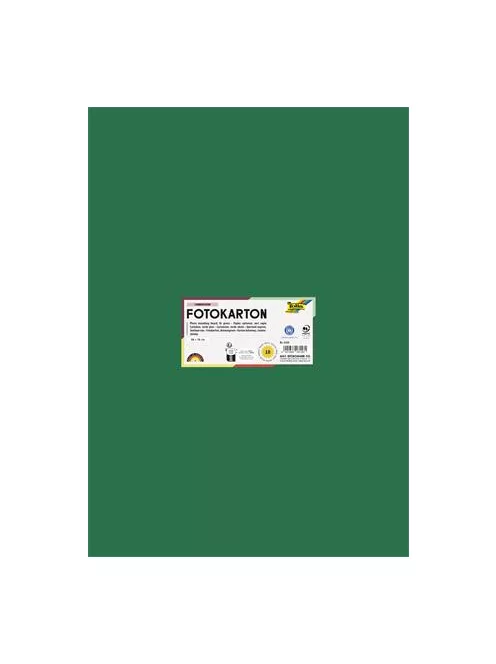FOLIA Dekorkarton, 2 oldalas, 50x70 cm, 300 g, 10 lap, FOLIA, fenyőzöld