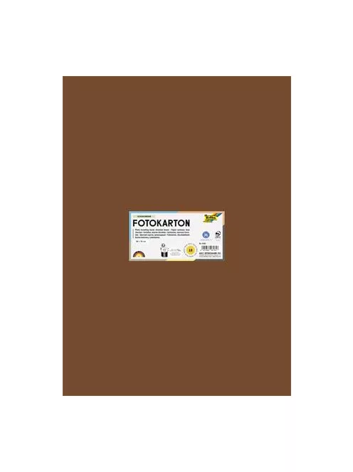 FOLIA Dekorkarton, 2 oldalas, 50x70 cm, 300 g, 10 lap, FOLIA, csokoládébarna