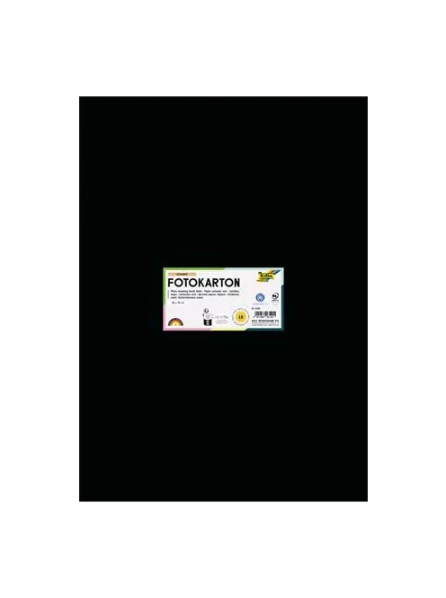 FOLIA Dekorkarton, 2 oldalas, 50x70 cm, 300 g, 10 lap, FOLIA, fekete