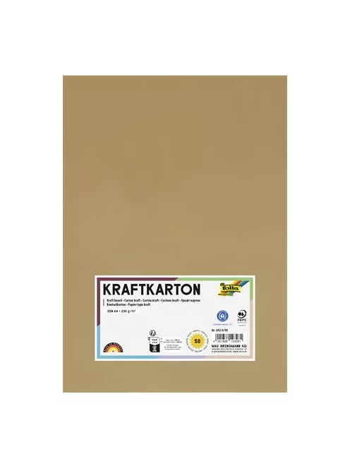 FOLIA Kraft papír, A4, 230 g, 50 lap, FOLIA