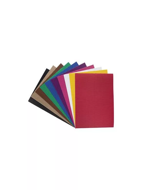 FOLIA Hullámkarton, 35x50 cm, 10 lap, FOLIA, vegyes színek