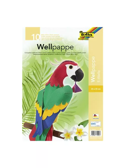 FOLIA Hullámkarton, 25x35 cm, 10 lap, FOLIA, vegyes színek