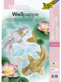   FOLIA Hullámkarton, 25x35 cm, 10 lap, FOLIA, arany és ezüst vegyes színek